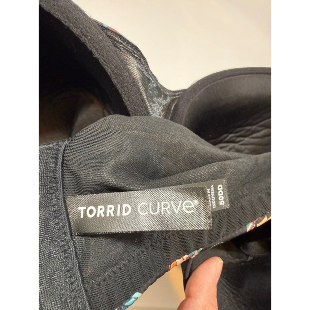 Torrid Curve 50DD Mermaid Tattoo Print Push Up Bra Black Nautical Rockabilly - Picture 4 of 4